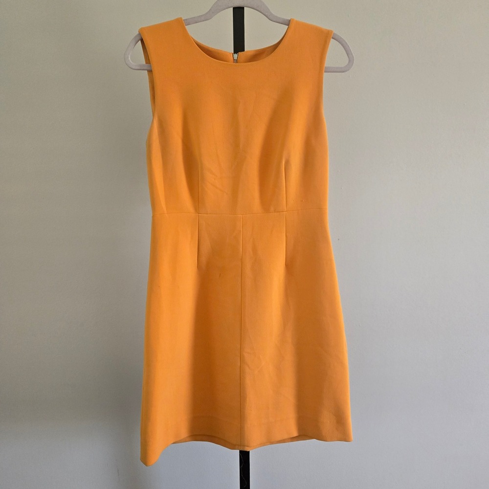 Diane von Furstenberg DVF Carrie Orange Sleeveless Shift Dress 6 Mod Retro Work